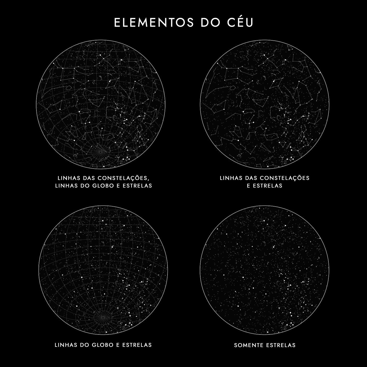 Porta-Chaves Mapa das Estrelas em Acrílico e Couro - Quadro & Meio